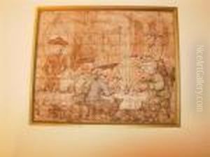 Gentlemen In A Public Eating House by Thomas Rowlandson