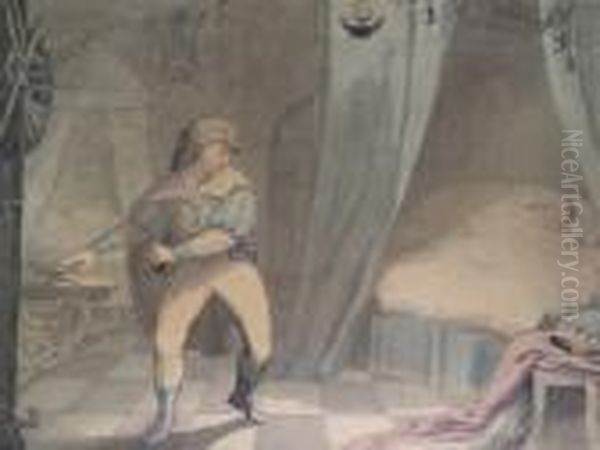 Scene From Macbeth; Watercolour On Wove Paper - view 1