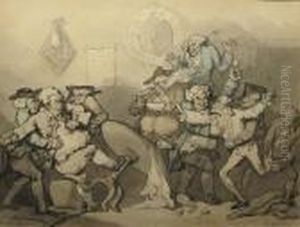 The End Of The Meeting by Thomas Rowlandson