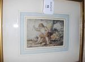 Boy And Dog, Watercolour by Thomas Rowlandson