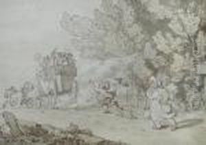 Too Late For The Stage Coach by Thomas Rowlandson