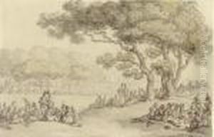 An Encampment Of Troops by Thomas Rowlandson