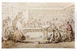 [a Book Auction]. by Thomas Rowlandson
