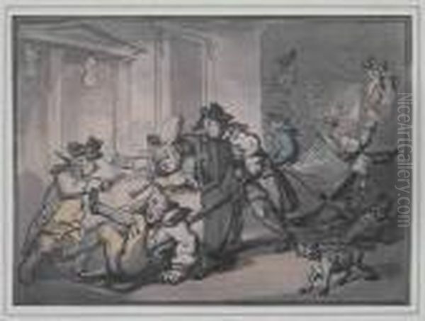 Melee Involving Sedan Chairs. - view 1