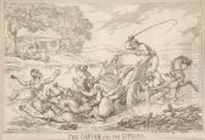 A Noxious Pipe by Thomas Rowlandson