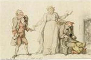 Lady Douglas Clearing The Way For A Fifth Husband by Thomas Rowlandson