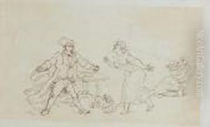 A Preliminary Sketch For An Illustration To 'dr Syntax' by Thomas Rowlandson