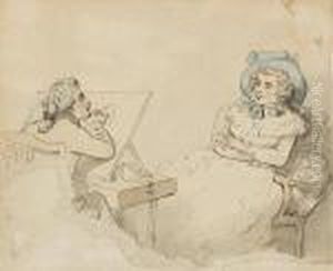 Painting A Portrait Of The Actress Francis Abington (1737-1815) by Thomas Rowlandson