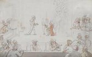 At The Theatre by Thomas Rowlandson