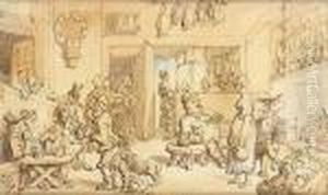 Dr. Syntax At The Village Inn by Thomas Rowlandson
