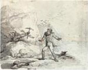 Napoleon On The Shores Of St 
Helena, Menaced By A Devil With A Pick And Shovel, A Grave-digger 
Looking On