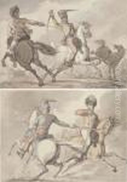 Cavalrymen In Combat - view 1