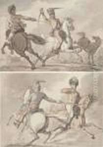 Cavalrymen In Combat by Thomas Rowlandson