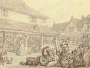 Market Day In The Village by Thomas Rowlandson