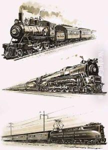 Montage of US trains