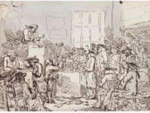 A Furniture Auction by Thomas Rowlandson