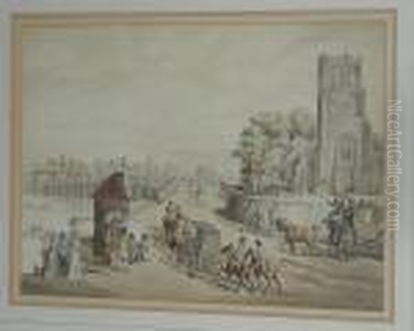 Putney Bridge And Church - view 1