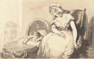 Mother And Child by Thomas Rowlandson