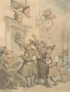 Quarterly Duns Of Clamorous Tax-gatherers by Thomas Rowlandson