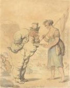 A Crab Hunting For Prawns by Thomas Rowlandson