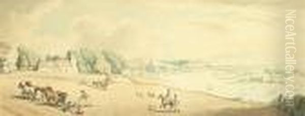 Ploughing In A River Landscape - view 1