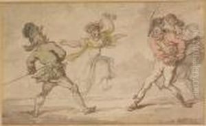 The Duel by Thomas Rowlandson