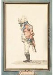 Un Homme De Profil Regardant A Travers Un Binocle by Thomas Rowlandson