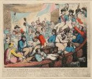 Admiral Nelson Recreating With His Brave Tars After The Glorious Battle Of The Nile by Thomas Rowlandson