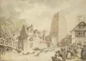 View Of Oxford Castle by Thomas Rowlandson