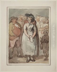 The Ballad Singer by Thomas Rowlandson
