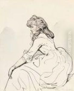 Study Of A Girl, In Profile To The Left