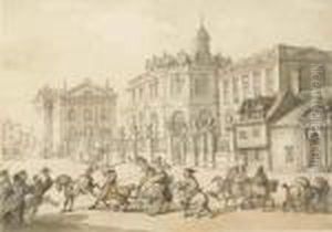 The Sheldonian Theatre And Printing House by Thomas Rowlandson