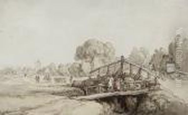 Peasants Crossing A Bridge - view 1