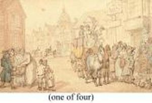 The Stage Coach At The Dolphin Inn, Portsmouth by Thomas Rowlandson