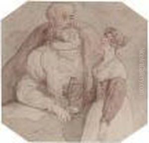 The Squire And The Cottager's Daughter by Thomas Rowlandson