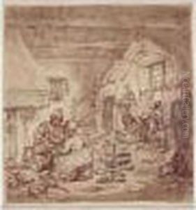 A Family In An Interior by Thomas Rowlandson