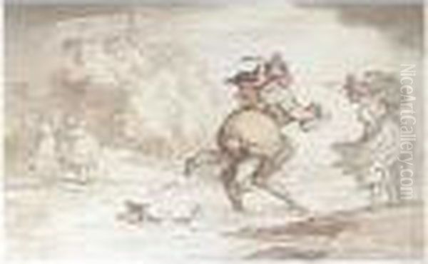Fording A Stream In A High Wind - view 1