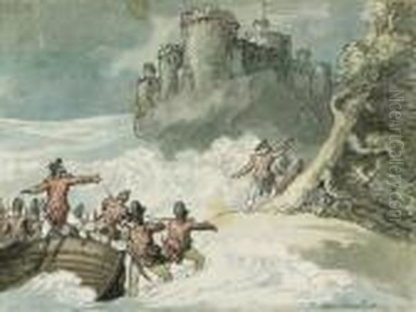 Soldiers Storming A Castle - view 1