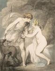 Venus And Adonis by Thomas Rowlandson