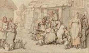 The Poultry Market by Thomas Rowlandson