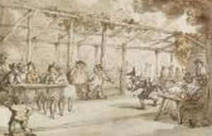 Dr. Syntax Playing A Game Of Ninepins by Thomas Rowlandson