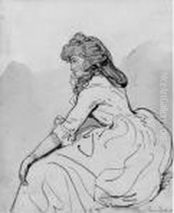 Study Of A Young Lady, In Profile by Thomas Rowlandson