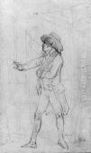 Study Of A Gentleman, With His Arm In A Sling, Possibly The Artistin His Studio by Thomas Rowlandson