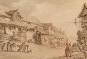 Recruiting At Liskeard, Cornwall by Thomas Rowlandson