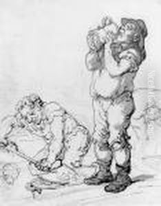 Study Of Two Coal Heavers by Thomas Rowlandson