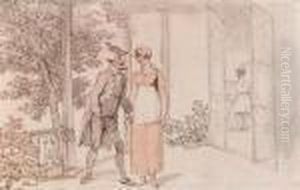 Dr. Syntax With A Young Maid On A Terrace