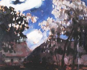 Night (Cottages in the Moonlight) by Jan Stanislawski