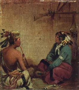 Interior of Wigwam by John Mix Stanley