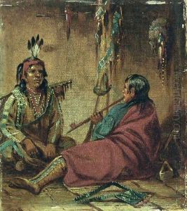 Interior of Wigwam I by John Mix Stanley
