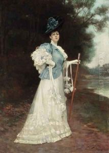 Portrait of a courtly lady by Jan Styka
